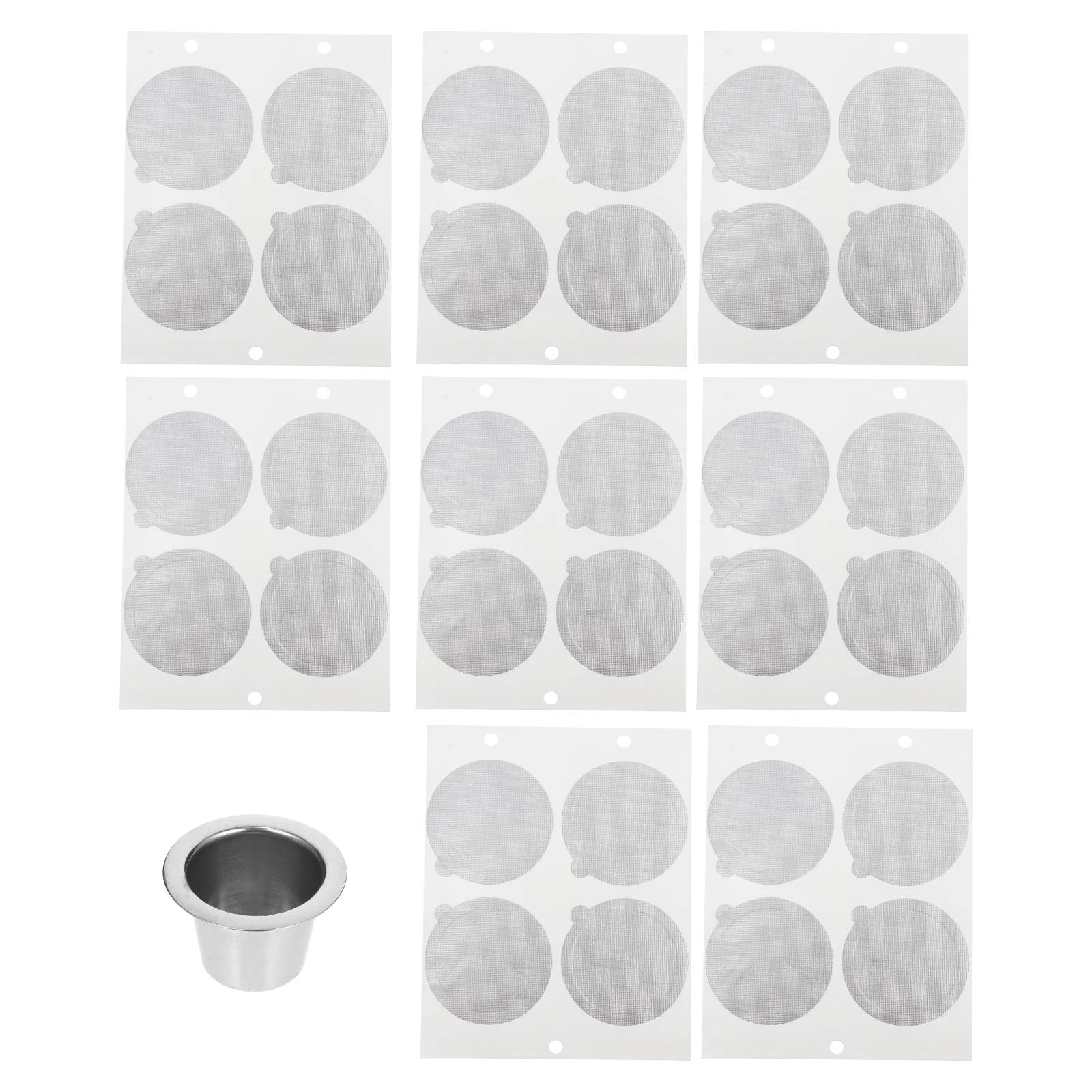 

Coffee Capsule Filter Kit Stainless Steel Reusable 100 Foil Lids Easy Replace Home Restaurant Hotel Accessories