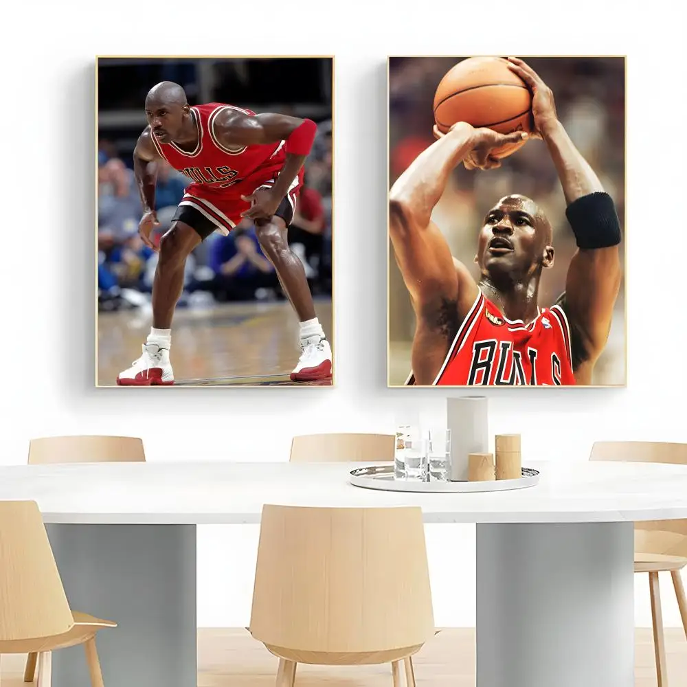 Classic Michael Jordan Poster Poster Self-adhesive Art Waterproof Paper Sticker Coffee House Bar Room Wall Decor