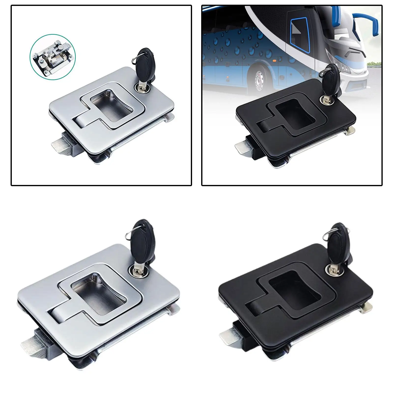 

Heavy Duty Camper Trailer Door Lock Zinc Alloy Handle Latch for RV Motorhome Toolbox Pickup Bus