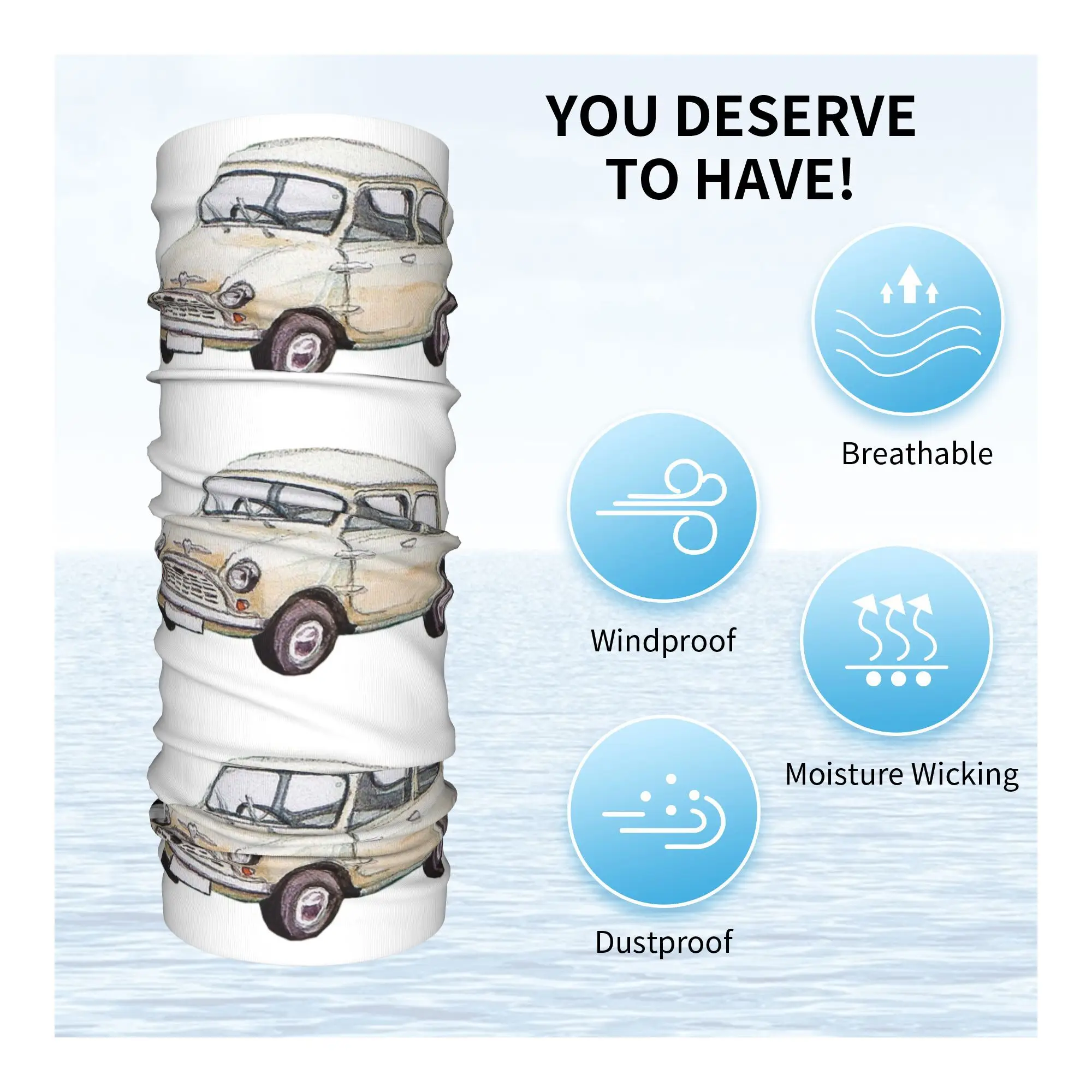 كلاسيكي أبيض صغير كوبر بألوان مائية نمط باندانا الرقبة الجراب مطبوعة وشاح سحري متعدد الاستخدام قناع الوجه الجري للجنسين الكبار