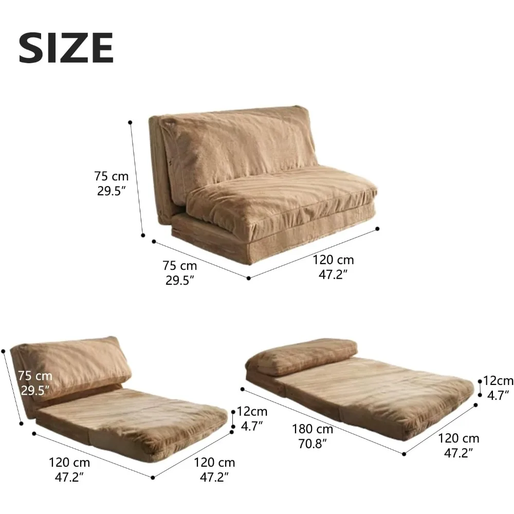 Outdoor Bean Bag Sofa, Foam Filled Folding Cushion, Including Removable and Machine Washable Cover, White Bean Bag Chair