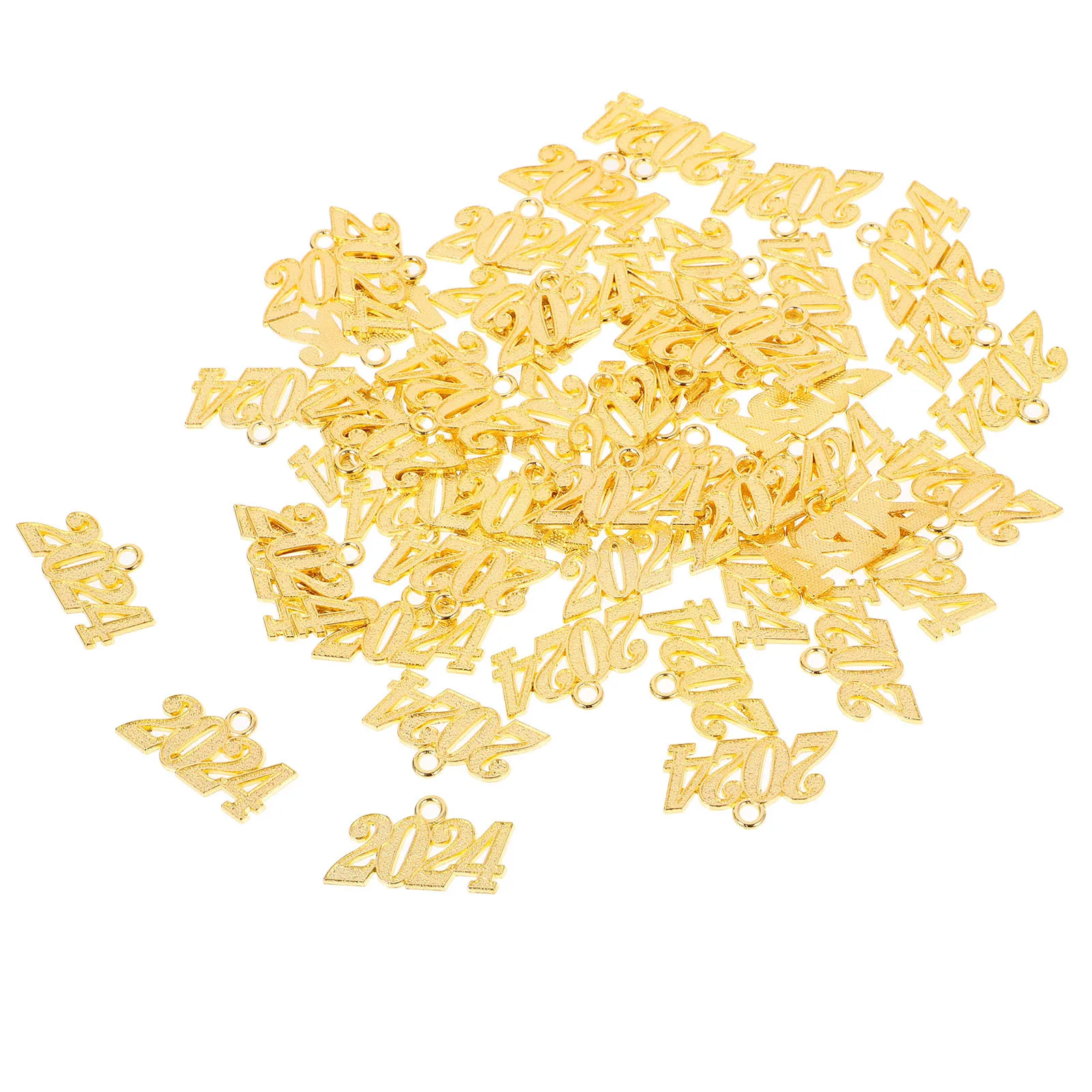 

50Pcs 2024 Charm Pendants Number DIY Jewelry Supplies for Necklace Bracelet New Year Crafts 2024 Charms for Ornaments