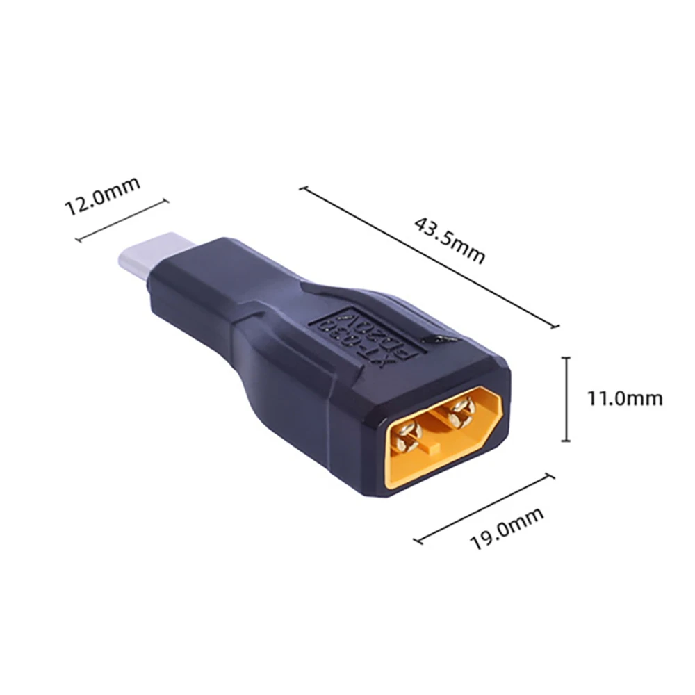 Typ C auf XT60 auf USB C Ladestecker Unidirektionaler Stromkonvertierungsadapter für Energiespeicher Power Solarpanels Modellflugzeuge – Detail 6