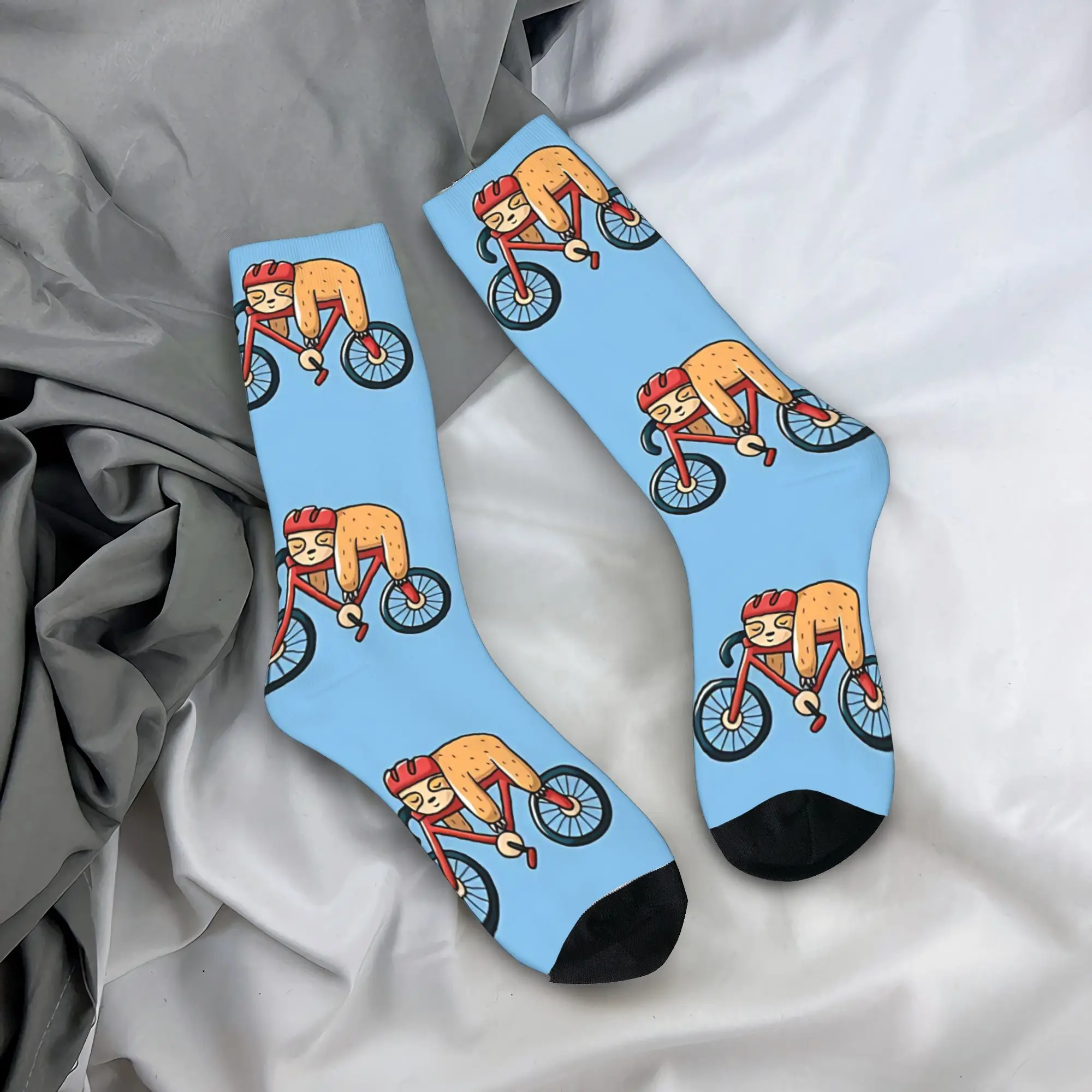 

Sleeping Sloth With Bicycle Stockings Cycling Funny Socks Adults Men Medium Soft Socks Autumn Running Anti Skid Socks Gift Idea