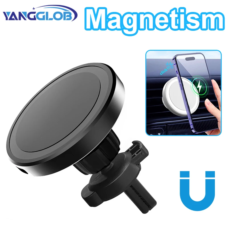 Car Magnetic Air Vent Phone Holder Wireless Charger Stand For Magsafe iPhone 16 15 14 13 12 Pro Max Cell Fast Charging Station
