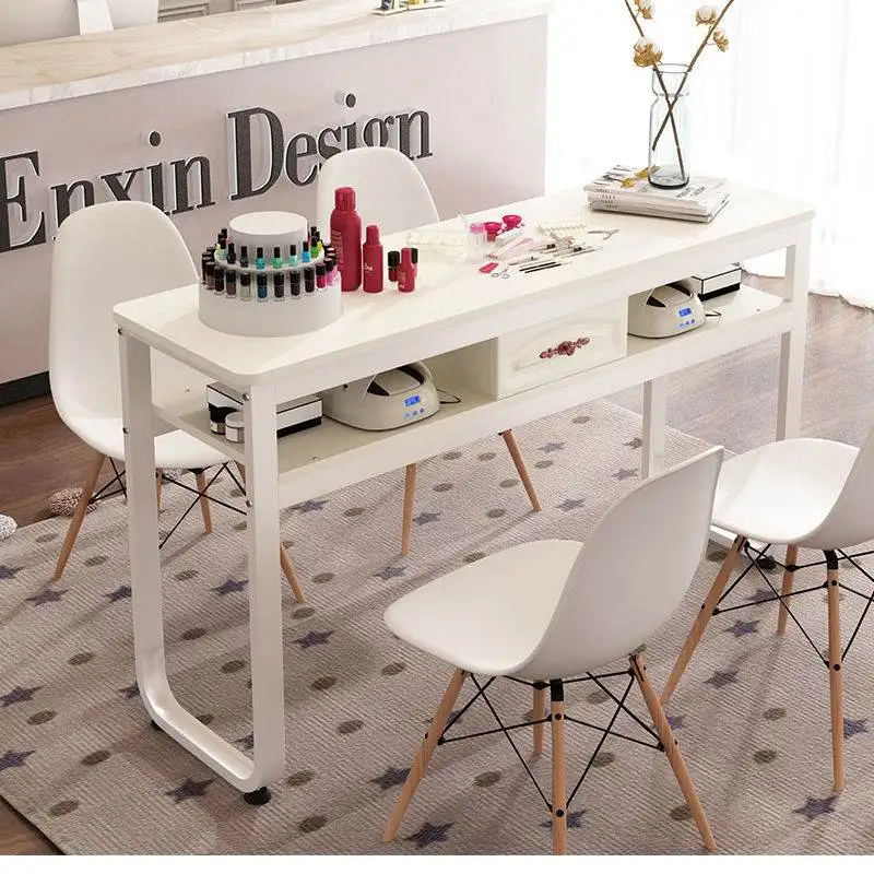 Women Beauty Manicure Table Manicurist Living Room Manicure Table Simple Reception Counter Mesa Manicura Salon Furnitur YN50MT