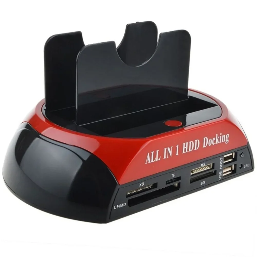 Multifunctional HDD Docking Station 2.0 2.5/ 3.5 Inch Dual USB IDE SATA External HDD Box Hard Disk Drive Enclosure Card Reader