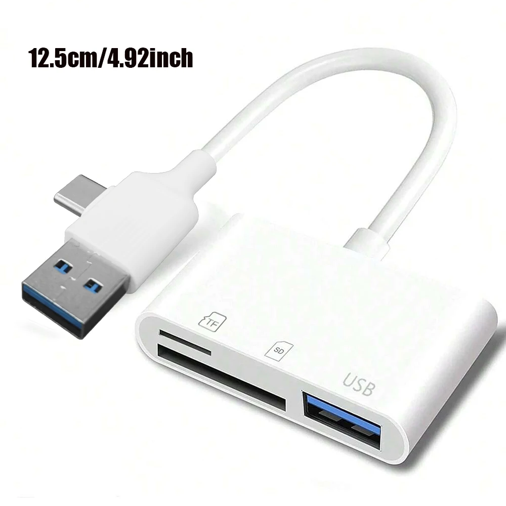 아이폰 16/15, PC 노트북 삼성 샤오미용 3-in-1 OTG 카드 리더 USB A/C - SD/TF/USB 어댑터, 고속 데이터 전송