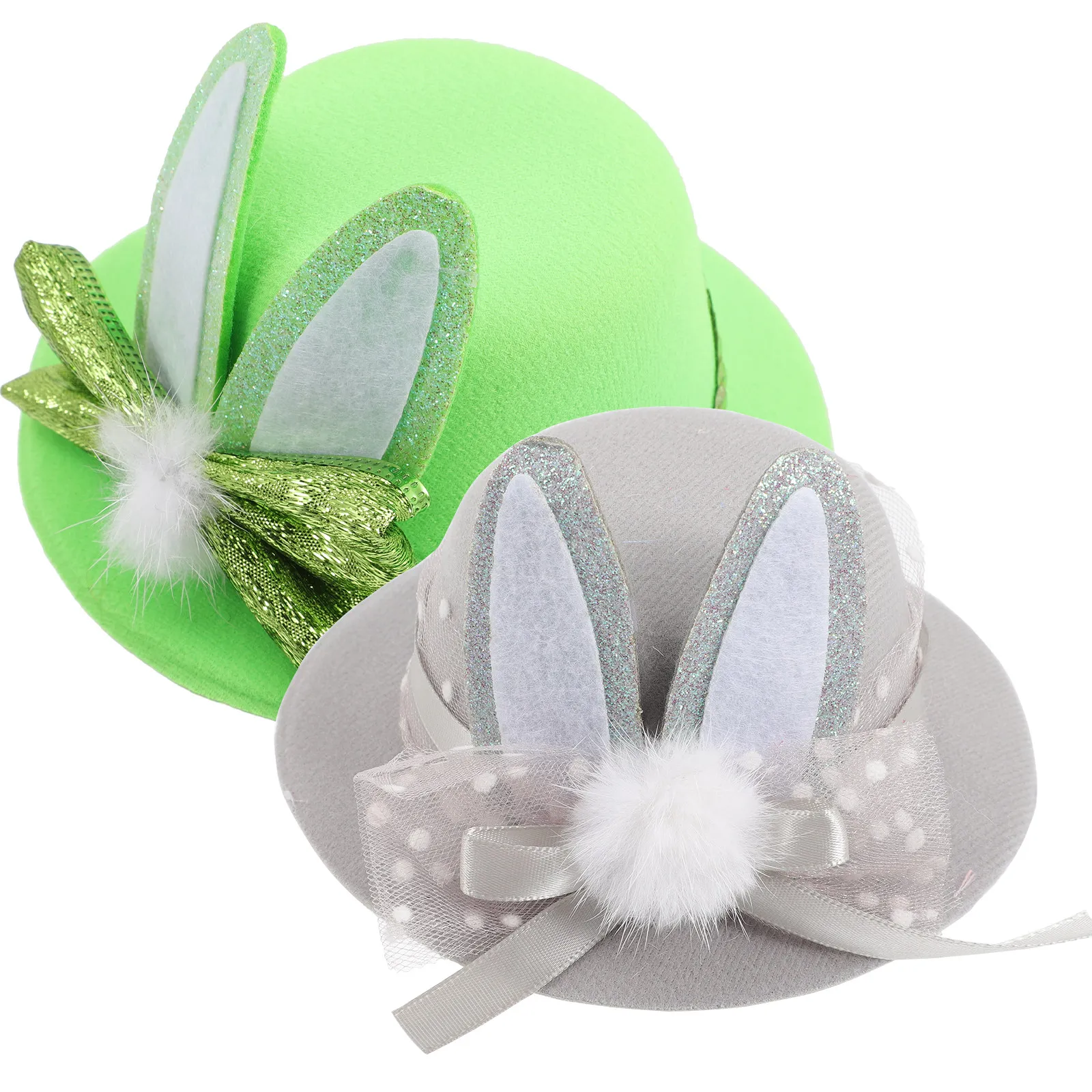 

2Pcs Easter Theme Hat Shaped Hair Clips Cute Hairpins for Party Hair Accessories Colorful Barrettes