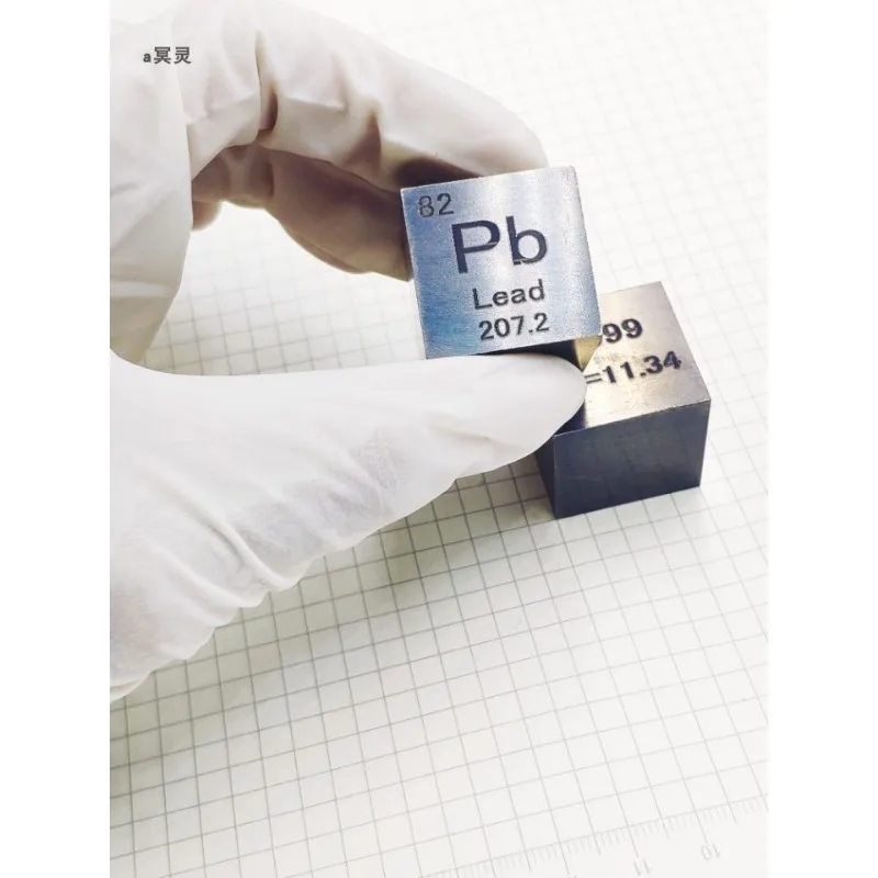High Purity Pb9999 Metallic Lead Cube 1 Inch Polished Periodic Table Element Specimen for Science Collection Display