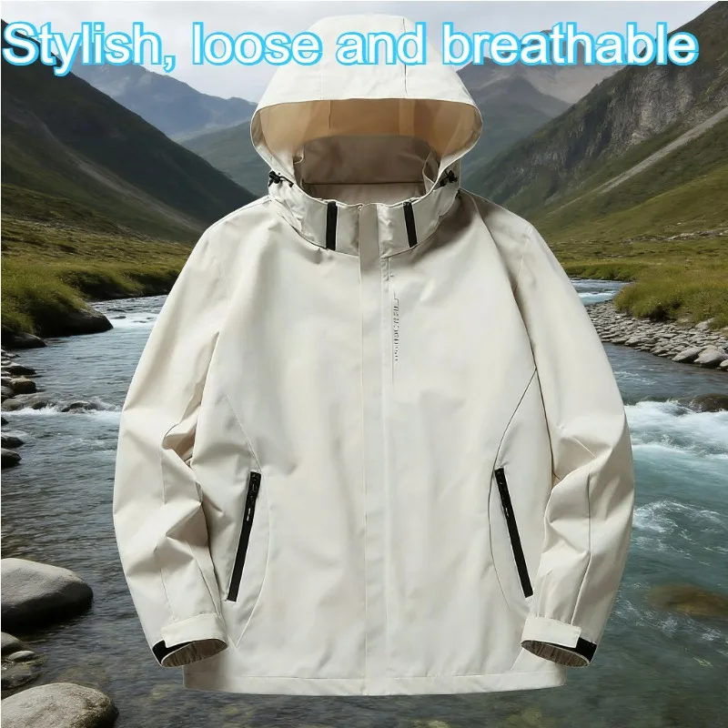 Men's Casual Trench Coat Breathable Fashionable Loose Suitable for Outdoor Hiking Hunting Camping Cycling Men's Workwear Jacket