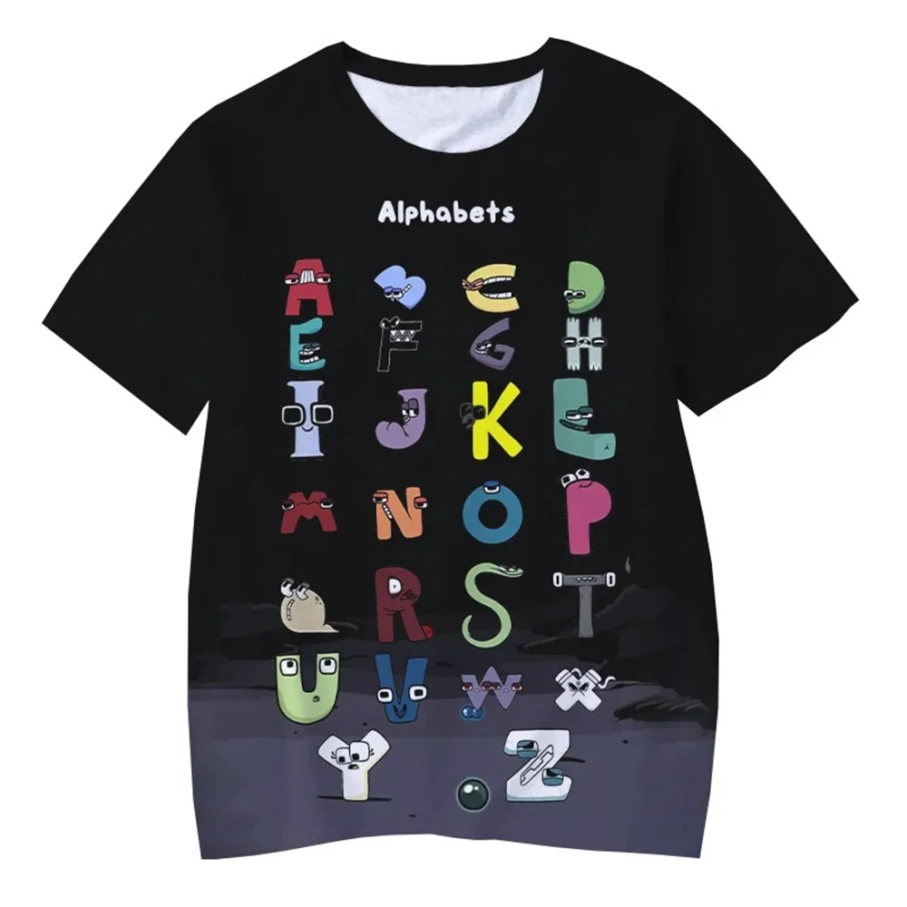 Funny Tshirts Cartoon Game Alphabet Lore 3d Print Children Short Sleeve Top Oversized Breathable Kids Adults Generic Tee Summer