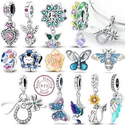 925 Sterling Silver Animal Flower Art Bird Flying Wings Bee Charm Beads Suitable For 3MM 925 Original Bracelet