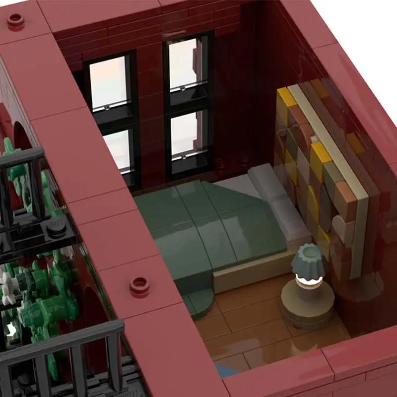 Moc cidade arquitetura vermelha modular popularidade cerâmica porcelana salão de exposição bloco de construção modelo quebra-cabeça brinquedo presente para crianças
