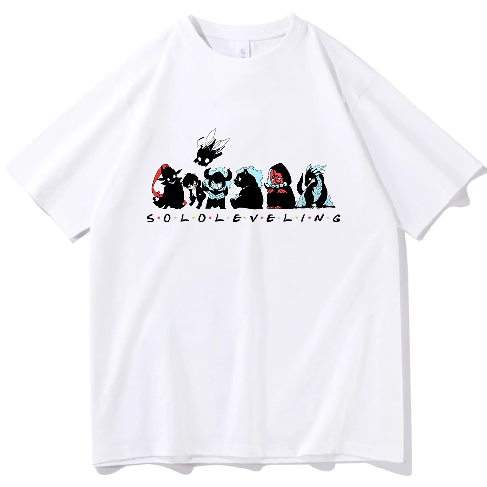 Anime Cute Solo Leveling T-shirt O-Neck Short Sleeve Shirts Fans Gift image 2