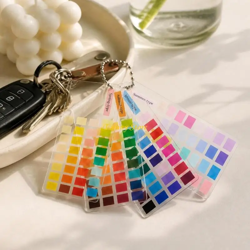 N58F Acrylic Color Analysis Cards on a Shared Ball Chain for Reference