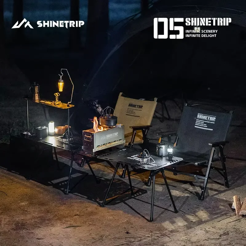 ShineTrip nuevo invierno de acero inoxidable para acampar al aire libre IGT semimunidad horno de combustión secundaria cocina portátil plegable