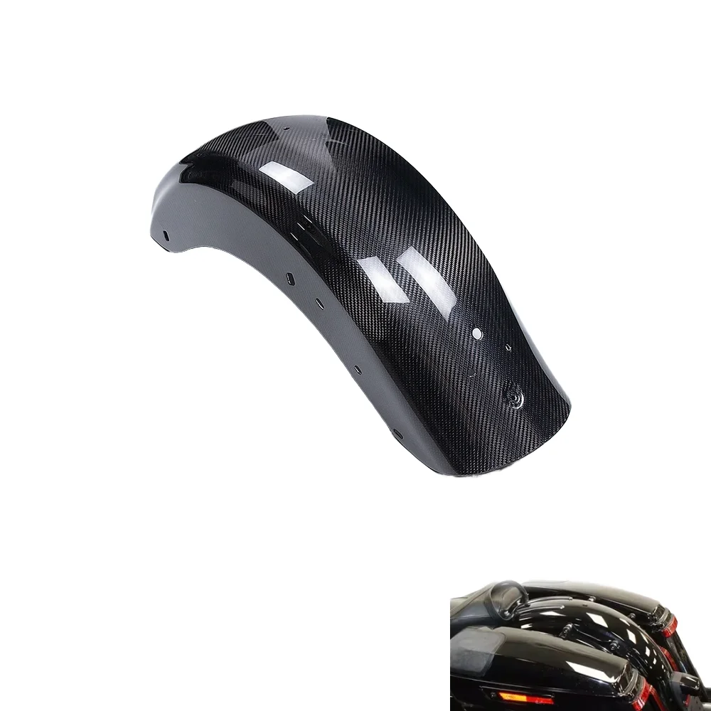 MEETALL New Dry Carbon Fiber Motorcycle Rear mudguard Hugger for Touring Road King CVO Electra Glide Street Glide FLHR！！