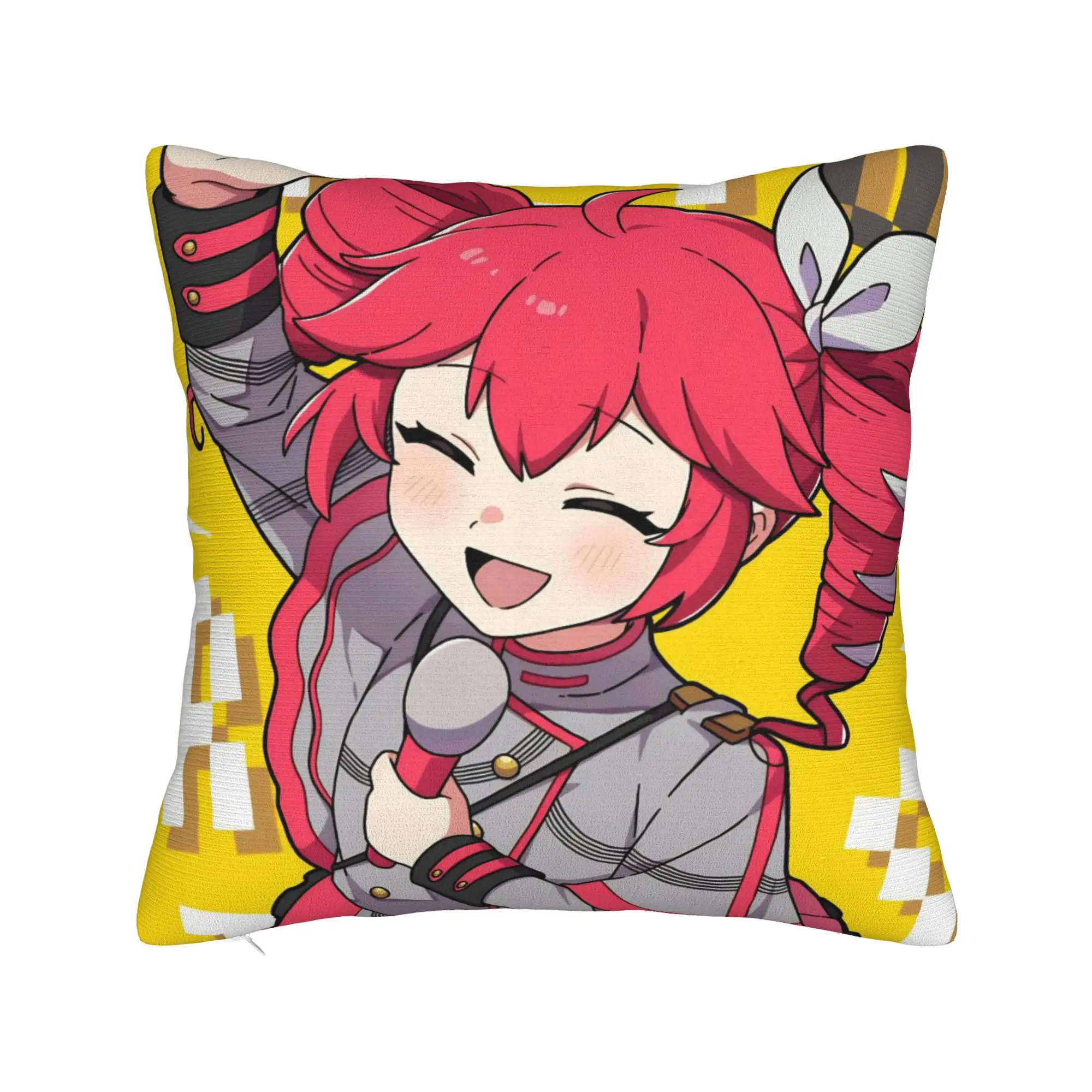 Kasane Teto Square Pillow Cases Cartoon Vtuber Cushion Covers Novelty Zipper Decorative Pillowcase for Living Room 18