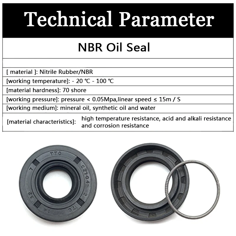 2pcs NBR Shaft Oil Seal TC-3/4/5/6/7/8-14*14/16/20/22-200*3/4/5/6/7/8-14mm Rubber Covered Double Lip With Garter Spring