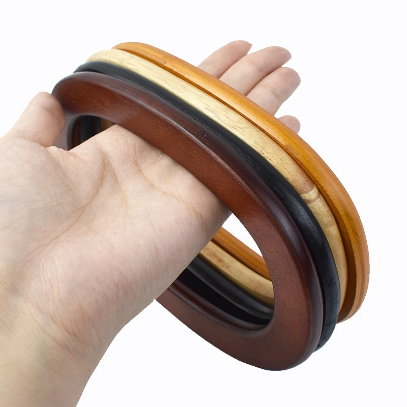 2/4Pcs Solid Wooden O Ring Bags Handle Purse Frame Woven-Bag Handles Handmade Bag Charm DIY Women's Handbag Craft Accessories