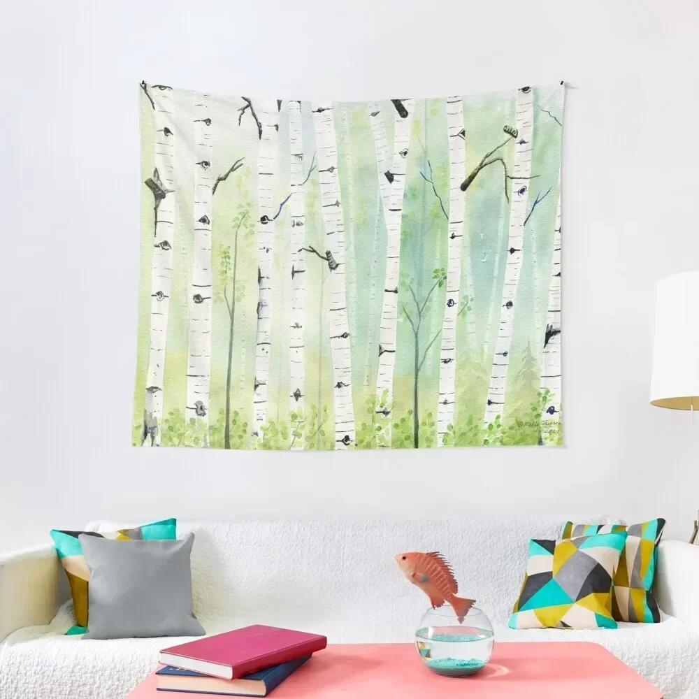 

Birch Trees 2 Tapestry Decor Home Decorative Wall Mural Room Decorating Aesthetic Tapestry