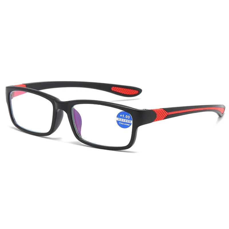 Square Small Frame Sports Style Men's Anti-Blue Light Reading Glasses for Middle-Aged and Elderly People