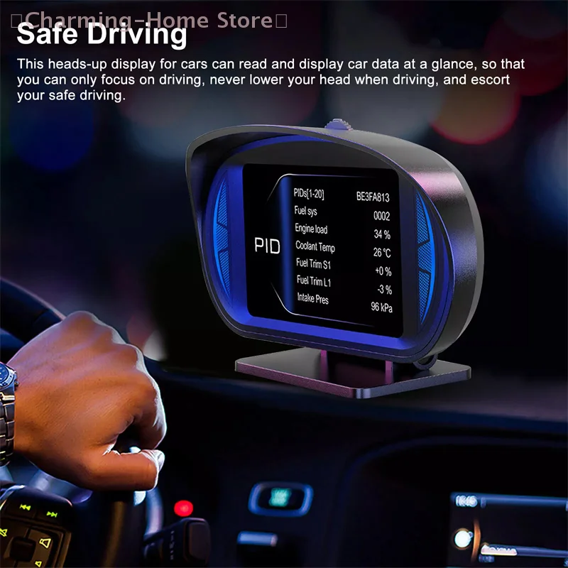 Picture 4: 【M】P2 Car Digital Speedometer OBD2 GPS HUD Gauge Auto Display Alarm Water Oil Temperature Turbine Pressure On-board Computer