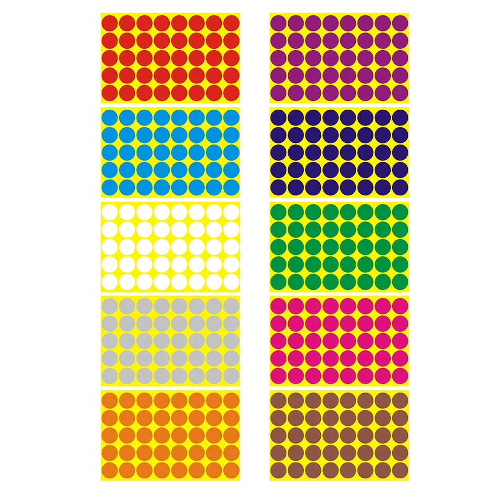 

30 Sheets Self Adhesive Dot Stickers Colorful Labels Removable Marking Stickers for Home School Office