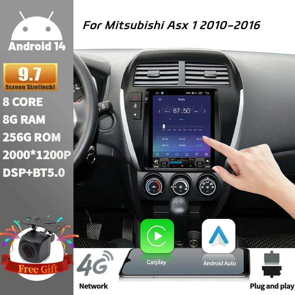 

9.7inch Car Radio Android 14 Multimedia Video Player For Mitsubishi Asx 1 2010-2016 Navigation CarPlay 4G Universal Screen