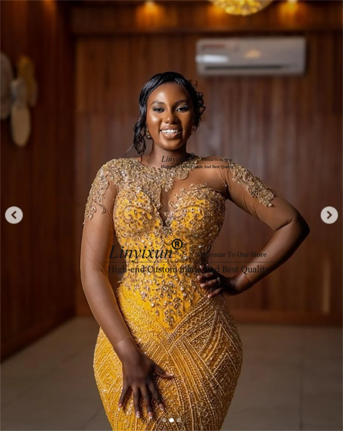 Customized Elegant Aso Ebi Mermaid Prom Dress Beaded Appliques African Formal Evening Party Gowns Court Train vestidos de gala