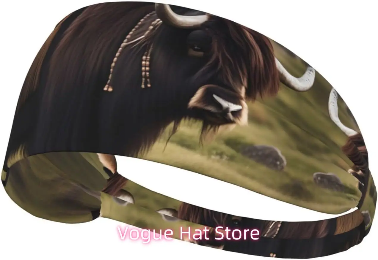 

Mighty Highland Yak Elastic Exercise Headband, Fitness Exercise Yoga Cycling Headband, Outdoor Sports Elastic Sweat-Absorbing He