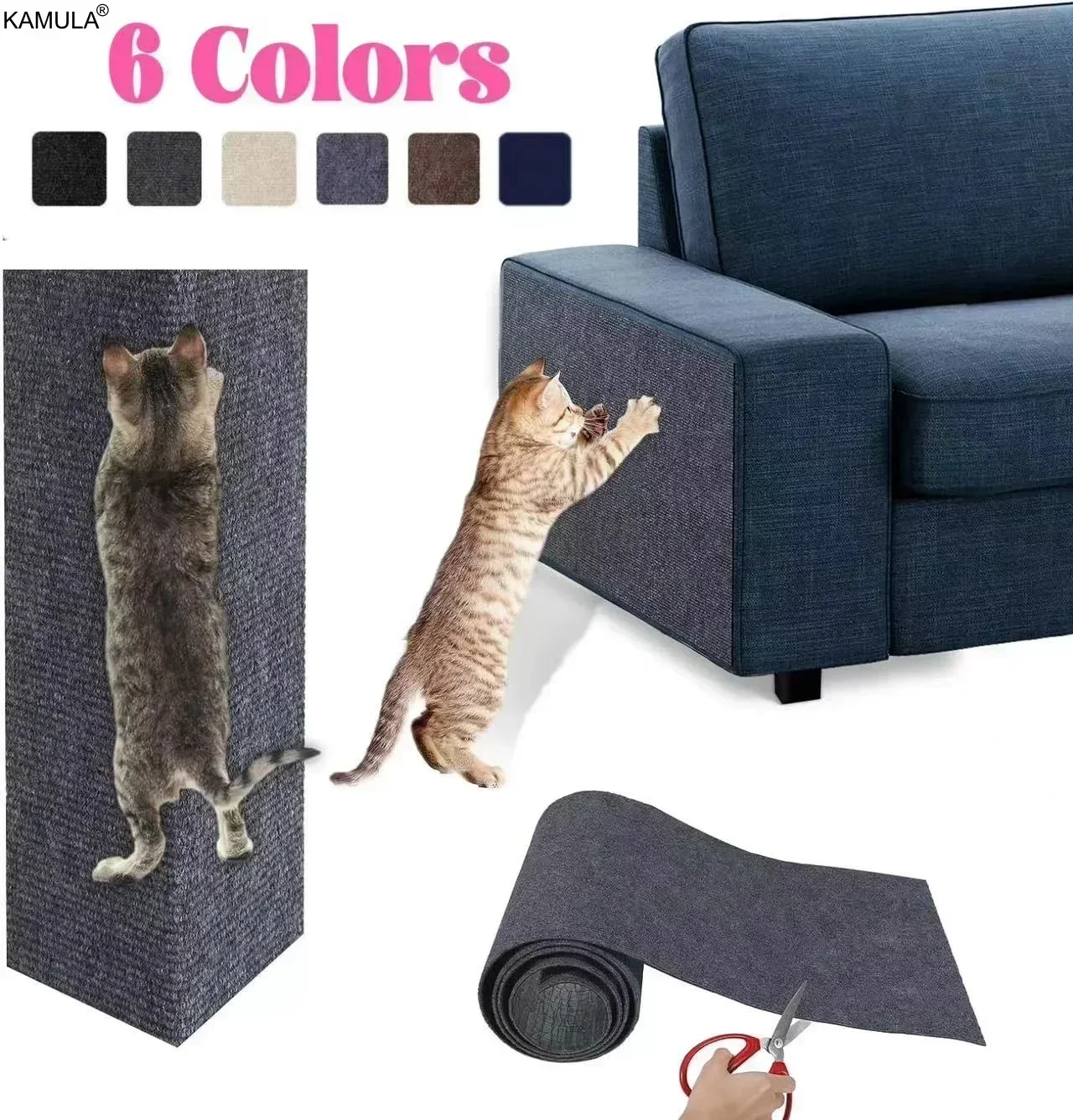Zuschneidbare Katzenkratzermatte, selbstklebender Katzenkratzteppich, Anti-Katzenkratzer, Möbel, Couch, Ecke, Innensofa, Wandschutz – Detail 1