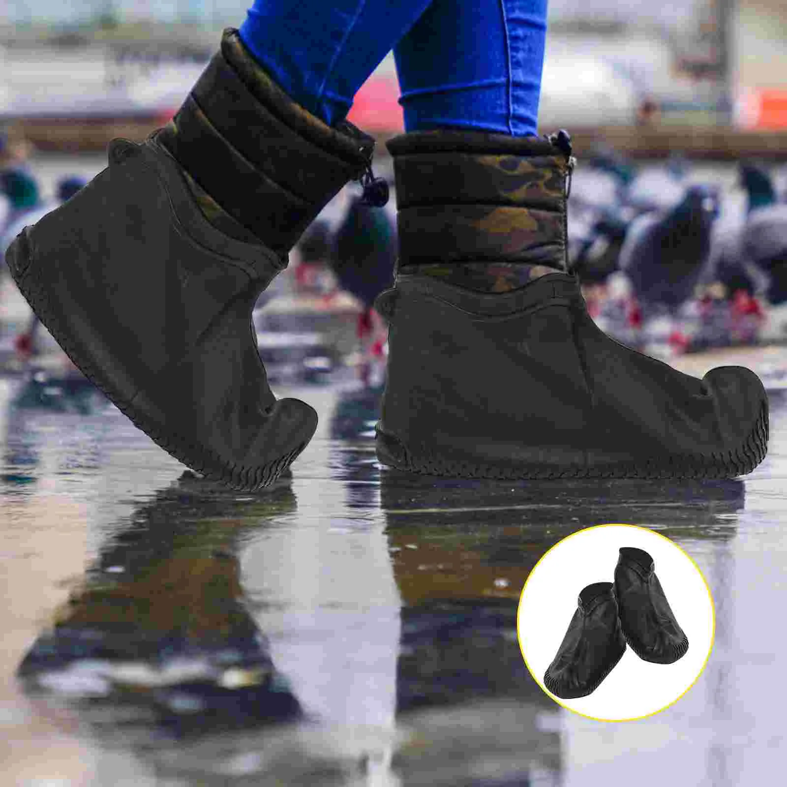 

Waterproof Silicone Shoe Cover Elastic Overshoes Sneaker Reusable Rain Day Covers for Outdoor