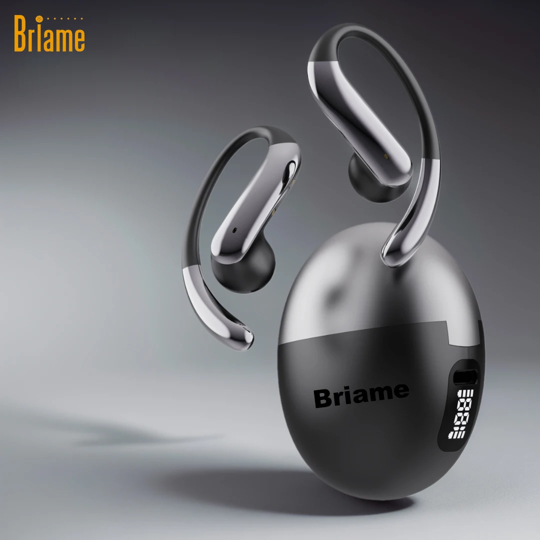Briame Wireless Headphones OWS Sports Headset Touch Control Digital Display Bluetooth Earphones HD Call Waterproof