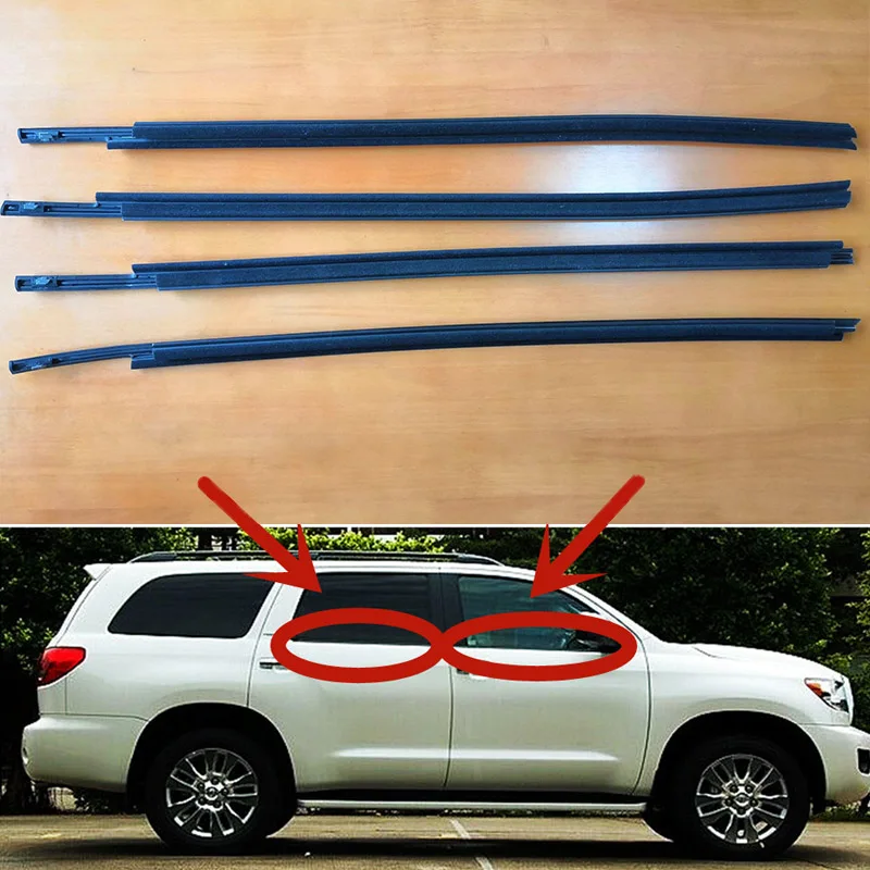 4Pcs Car Window Glasses Sealing Strip Decorative Seals Car Accessories Fit For Toyota Sequoia 2008-2020 For Honda City 2009-2014