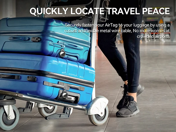 GITFOS AirTag-Halterung für Apple Airtags mit Stahlseil und 360-Grad-Schutz für Gepäck, Rucksack, Schlüssel – Detail 6
