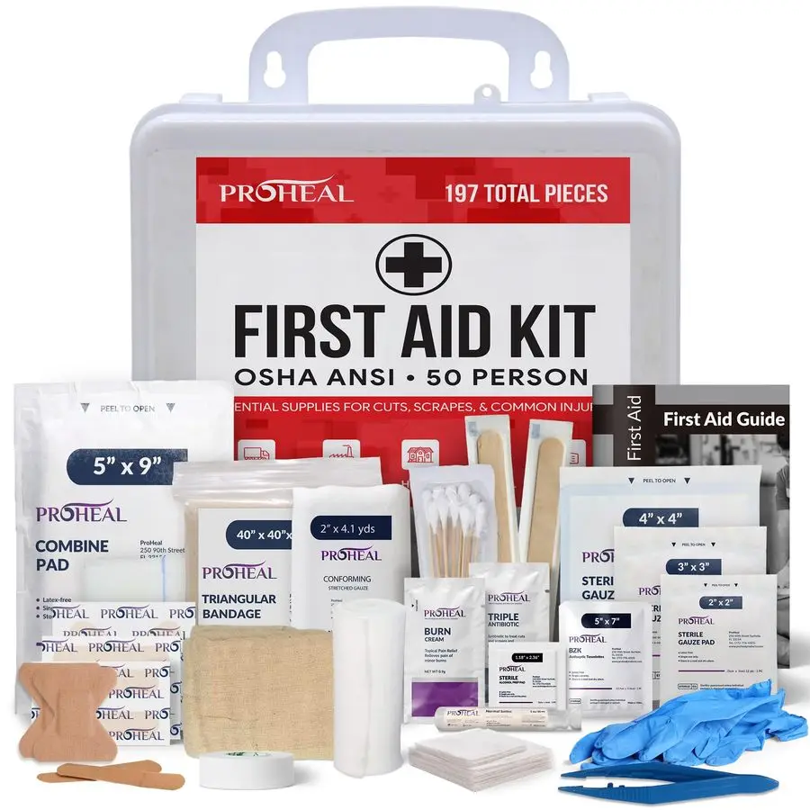 

Аптечка первой помощи, соответствующая требованиям OSHA, для предприятий, транспортных средств, грузовиков, строительных площадок, тип III, аварийный комплект ANSI класса A, 197