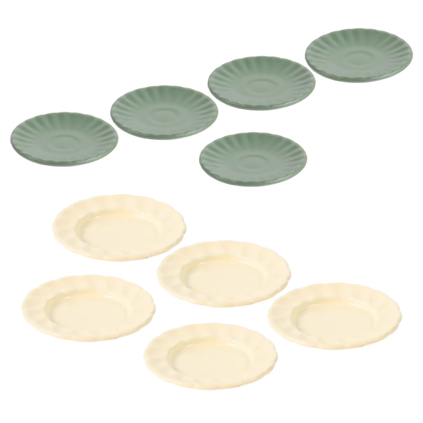 

10Pcs Miniature Dollhouse Plates 0.9x0.9 Inch Pastel Plastic Mini Dessert Plates for Kawaii Party Decor Candy Themed Tableware