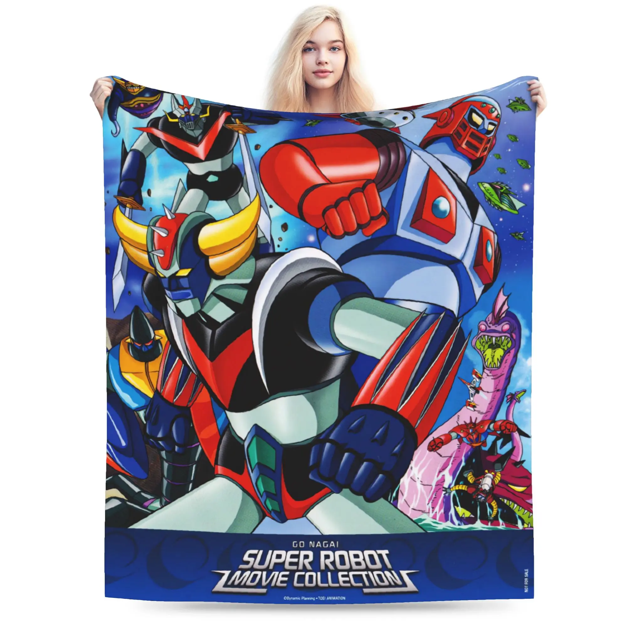 Ufo Robo Grendizer Goldorak Warm Blankets  Child Plush Bedding Throws Street Trend Couch Bed Flannel Bedspread Sofa Bed Cover