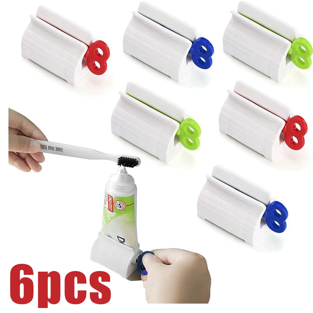 

Toothpaste Squeezer, 6 Pcs Toothpaste Tube Squeezers, Multi-Purpose Toothpaste Dispenser, Rolling Toothpaste Holder Stand