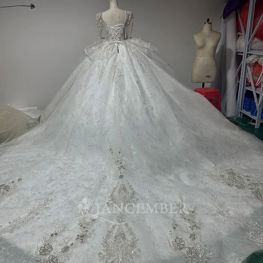 Customized New Sweet Scoop Neck Affordable Beach Wedding Dress Lace Up Back Bead Bridal Ball Gown Vestido De Noiva Real Photo