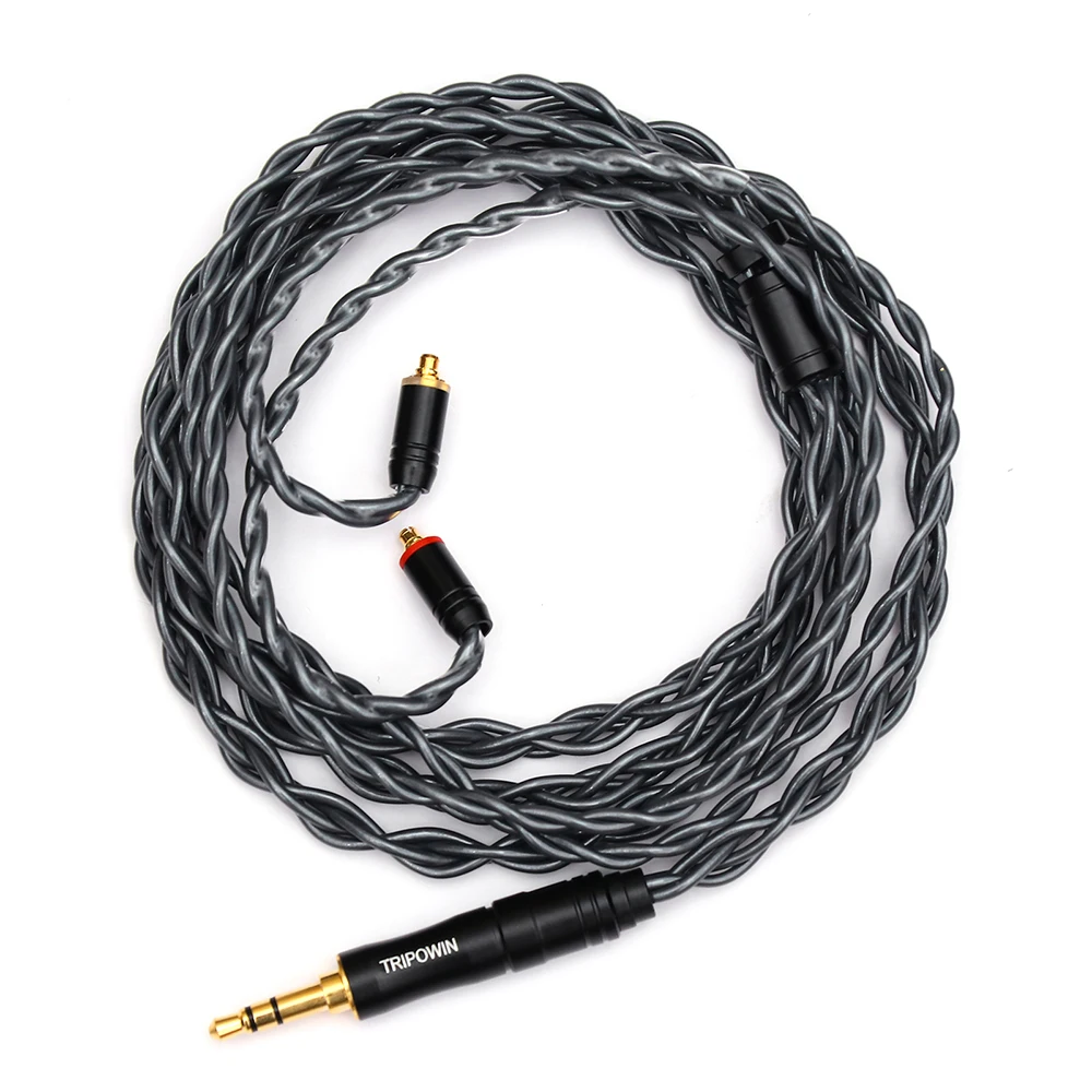 Cable de auriculares Tripowin Noire 4 núcleos 24AWG OCC Audio HiFi mejorado desmontable 3 en 1 enchufe de 2,5mm/3,5mm/4,4mm para MELE crinacle crn