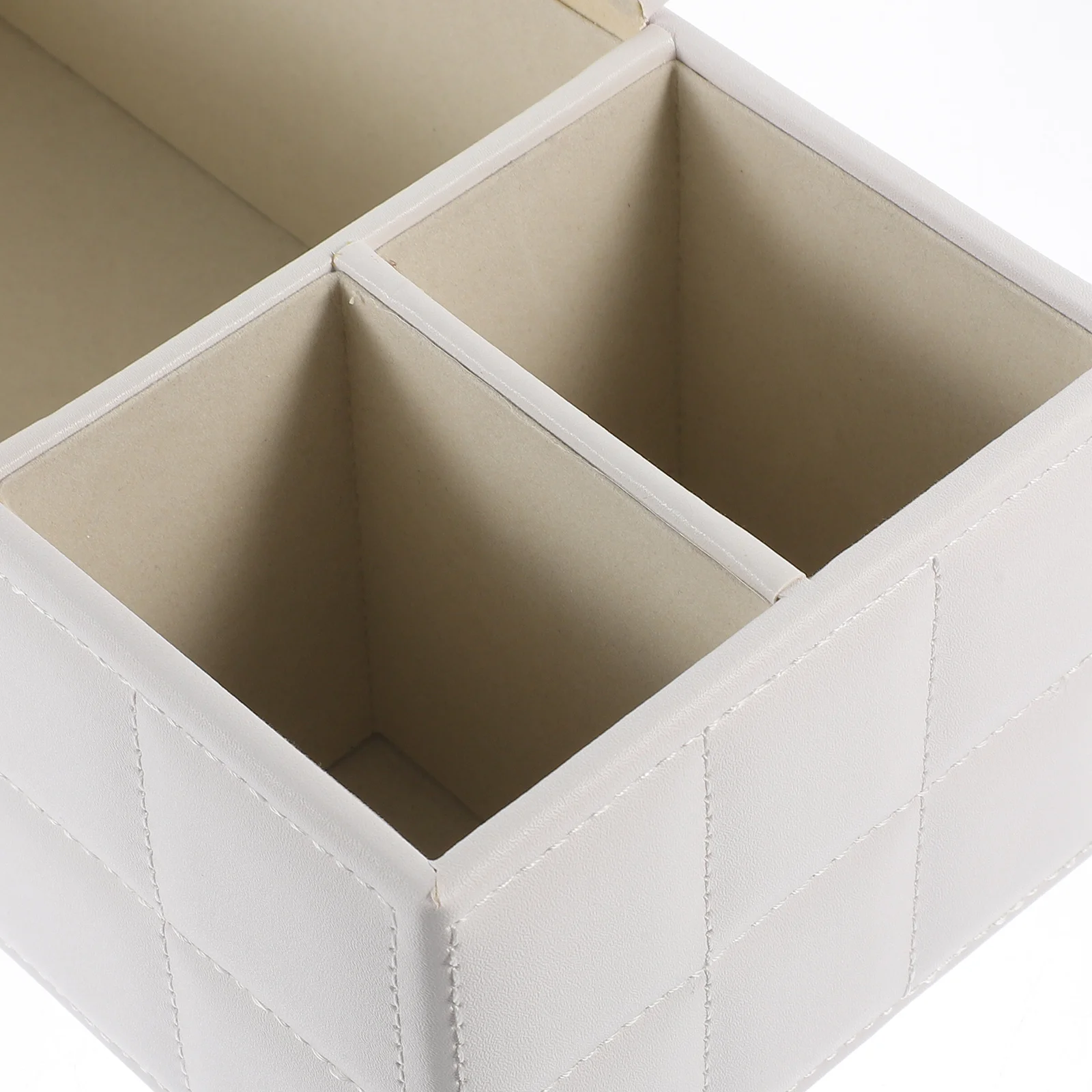 

Tissue Box Holder Desktop Organizer Pu Quilted Design Multifunctional Storage For Home Office Car Use Scissor