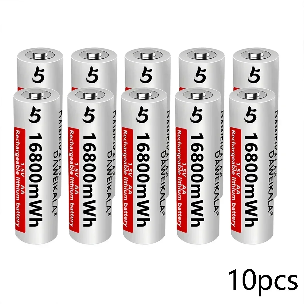 AA-batterij 1,5 V Li-ion AA oplaadbare batterijen Hoge capaciteit 16800 mWh voor afstandsbediening Speelgoedbatterij Licht Snel opladen