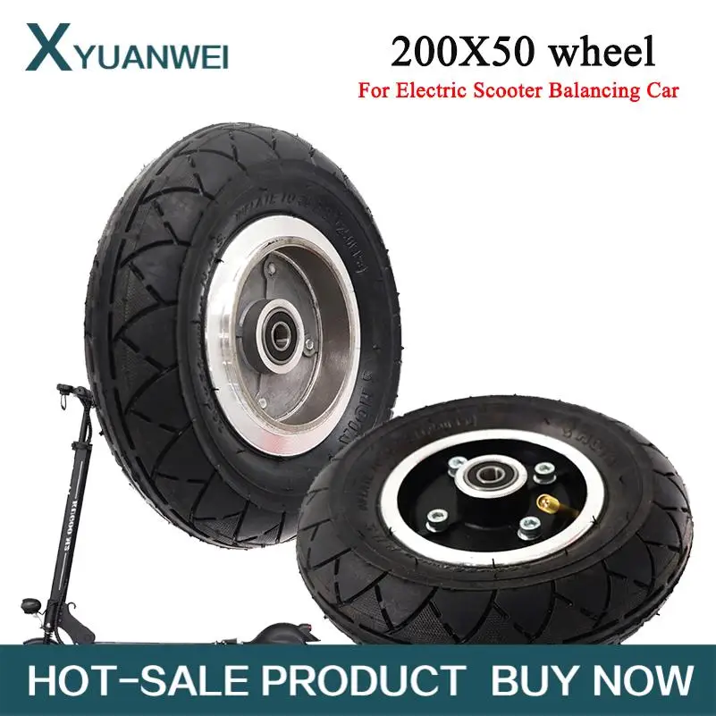 

Electric Scooter Tyre With Wheel Hub 8" Scooter 200x50 Tyre Inflation Electric Vehicle Aluminium Alloy Wheel Pneumatic Tire