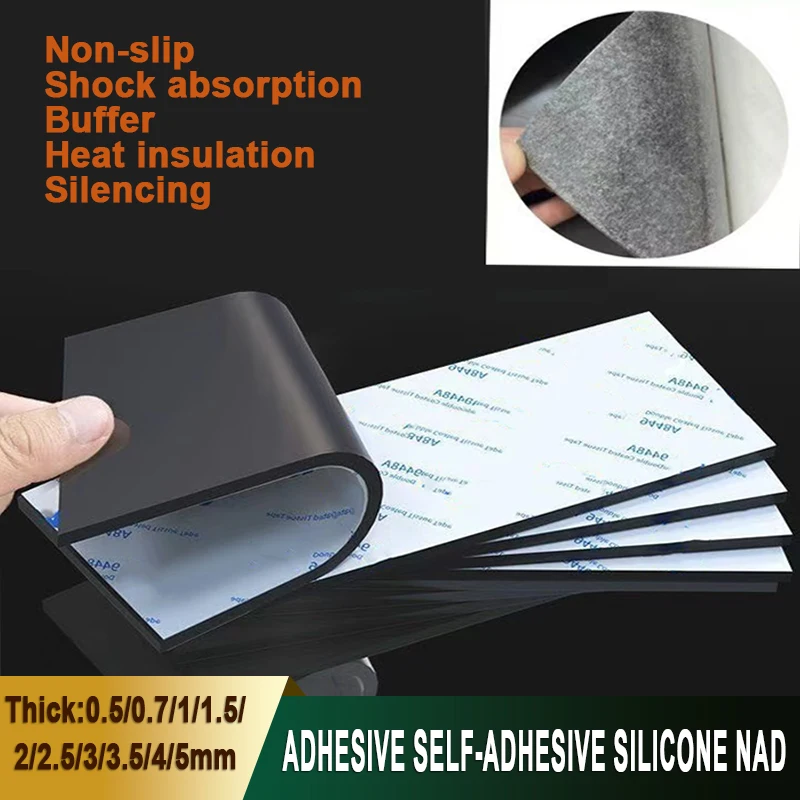 

1Pcs 300X300mm Self-Adhesive Furniture Non-Slip Feet Silicone Bumper Pads for Chair/Tables Thick 0.5/0.7/1/1.5/2/2.5/3/3.5~10mm
