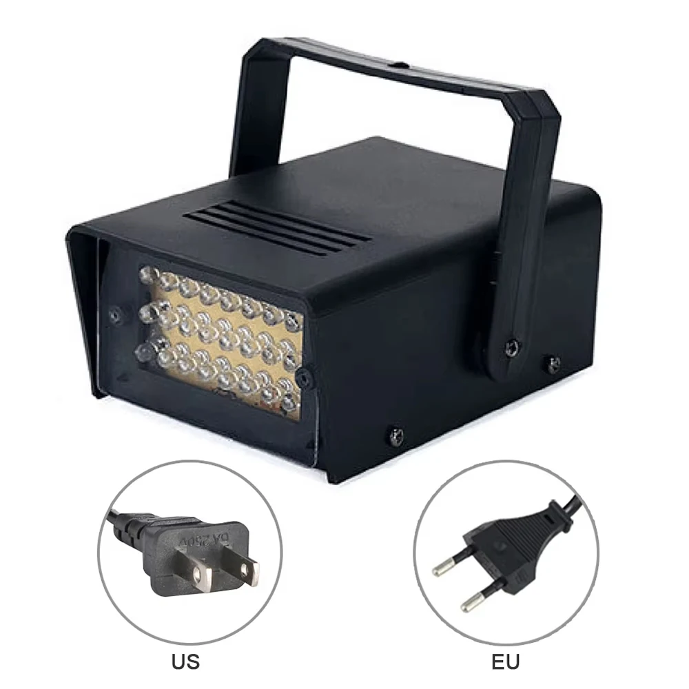 LED Strobe Stage Light 24 ลูกปัดปรับความเร็วดิสโก้แฟลชโคมไฟปาร์ตี้ดิสโก้บรรยากาศโคมไฟสําหรับ KTV Club