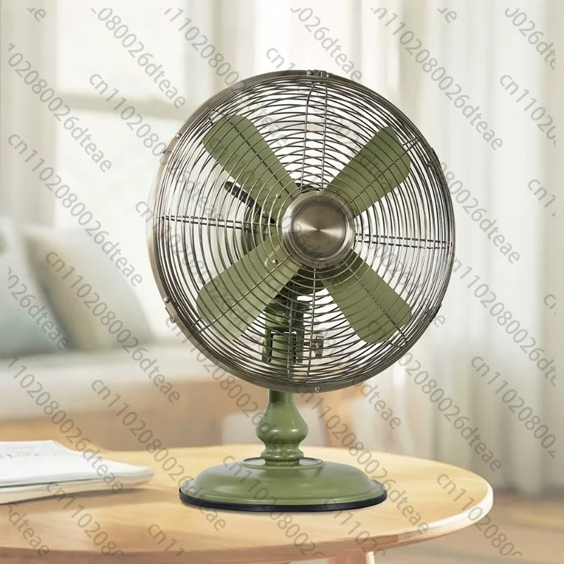 Vintage Desk Fan 8Inch – Retro Metal Bladeless Fan With 3 Speeds, Quiet Desk Fans For Home Office, Classic Antique Fans