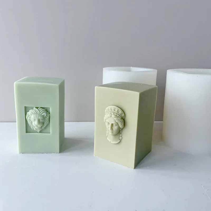 Athens Goddess Head Candle Mold DIY Candle Making Supplies Plaster Mold European Retro Character Fondant Molds